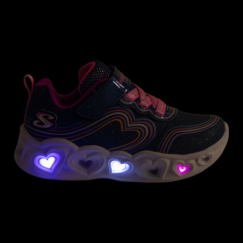 SKECHERS Heart Lights Retro Hearts scarpe per bambini in pelle navy/multi 8