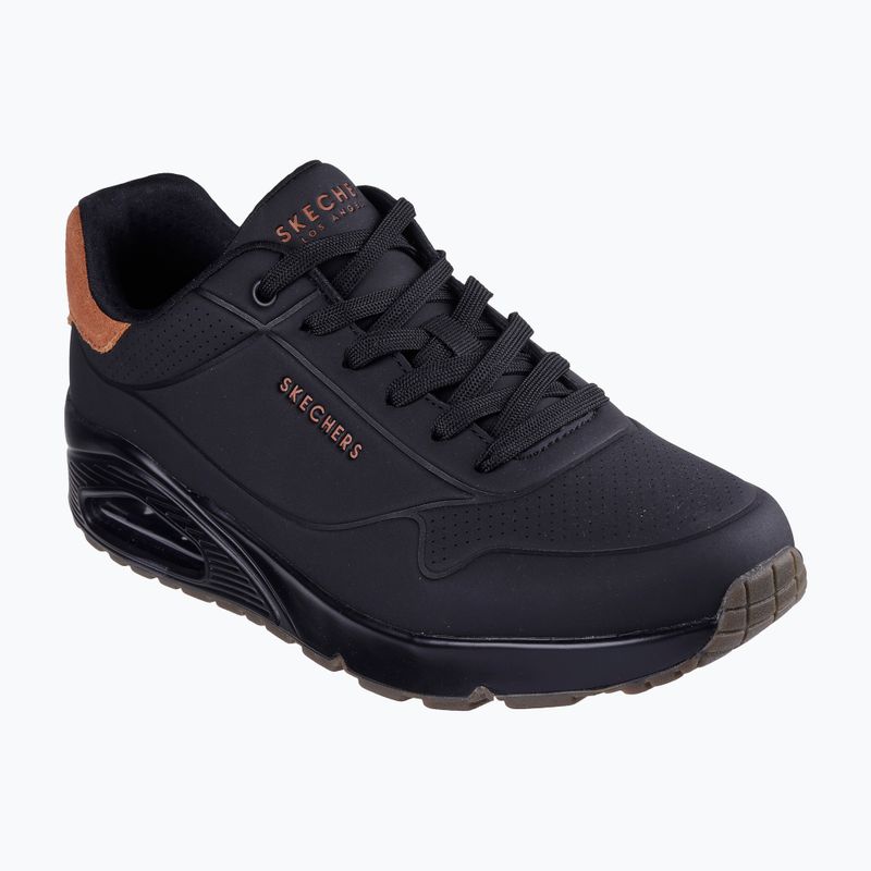 SKECHERS Uno Suited On Air scarpe da uomo nero/castano 8
