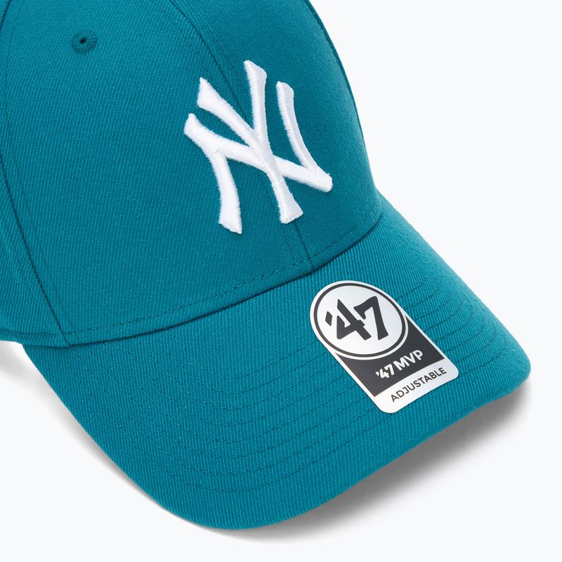 47 Brand MLB New York Yankees MVP berretto da baseball verde acqua scuro 3