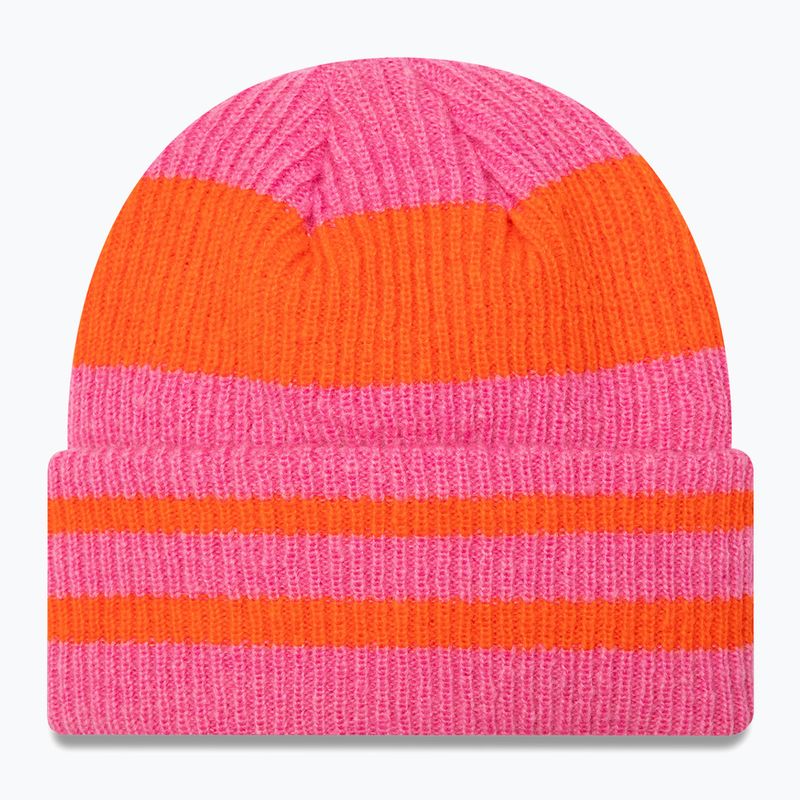 Berretto invernale da donna New Era Stripe Cuff Knit Beanie rosa pastello 2