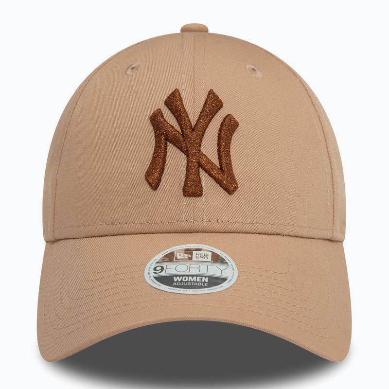 Cappello da baseball New Era Metallic 9FORTY New York Yankees donna, beige 3