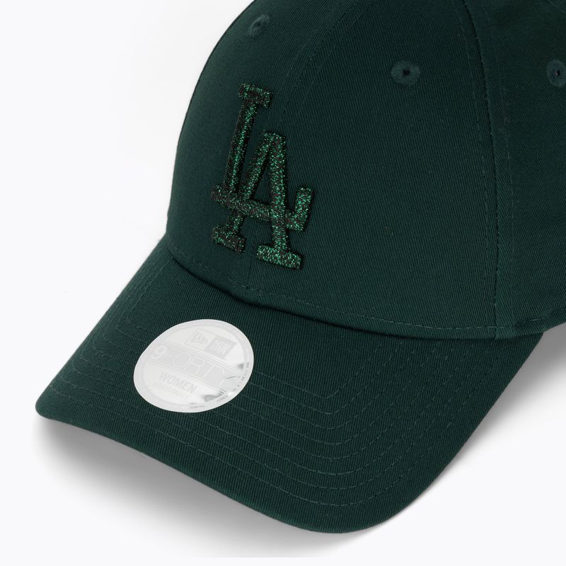 Cappello da baseball New Era Metallic 9FORTY Los Angeles Dodgers verde scuro da donna 3