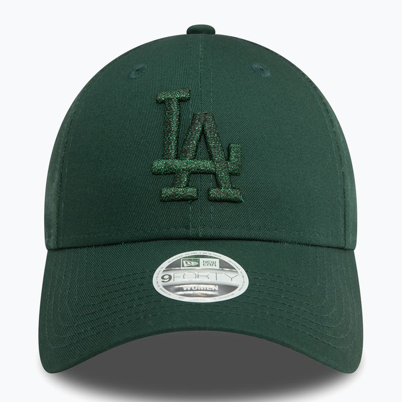 Cappello da baseball New Era Metallic 9FORTY Los Angeles Dodgers verde scuro da donna 3