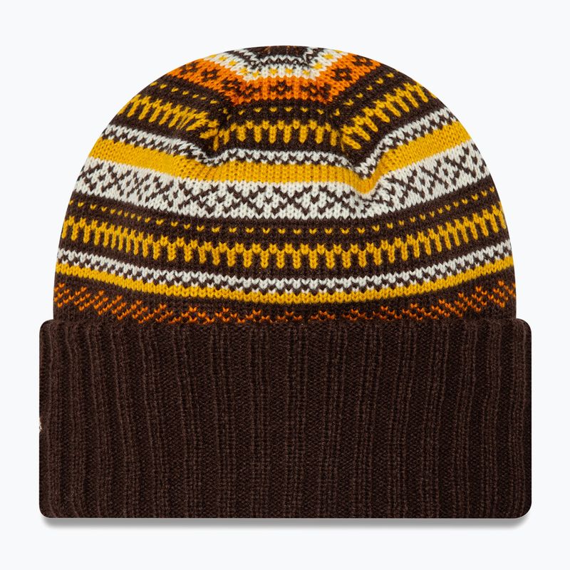 Berretto invernale da donna New Era Rail Isle Cuff Knit Beanie marrone scuro