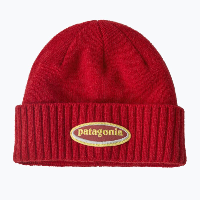 Patagonia Brodeo Beanie berretto invernale logo ovale: rosso amanita