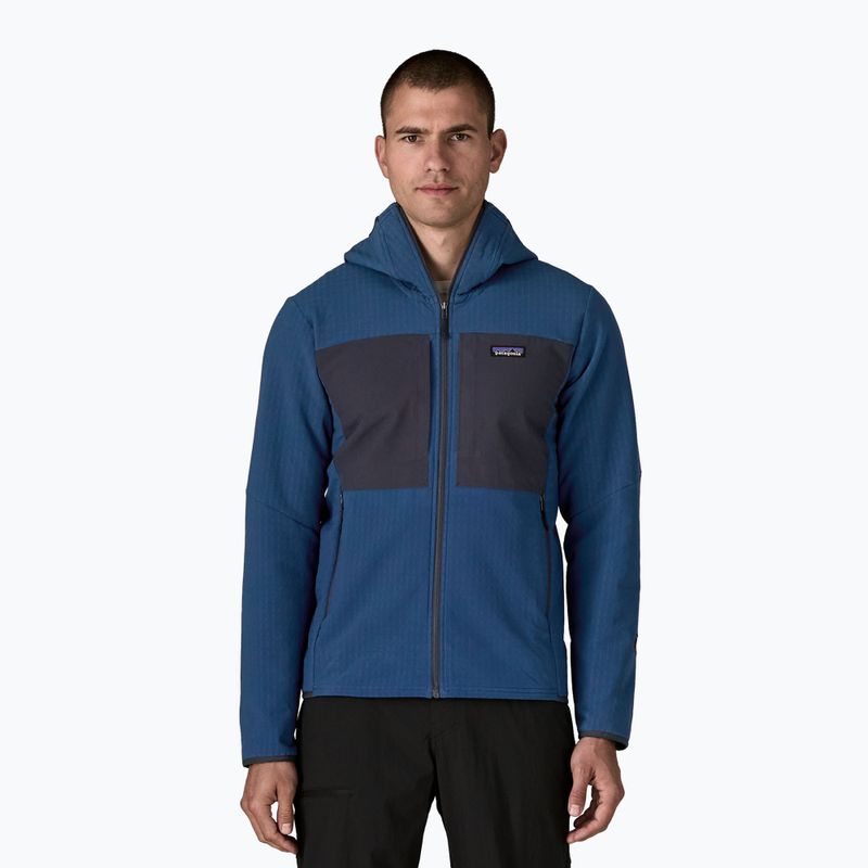Giacca softshell da uomo Patagonia R2 TechFace Hoody blu chiaro