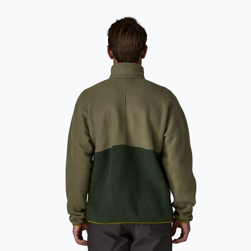 Felpa da uomo Patagonia Retro Pile 1 / 2 Snap P / O old growth green trekking 3