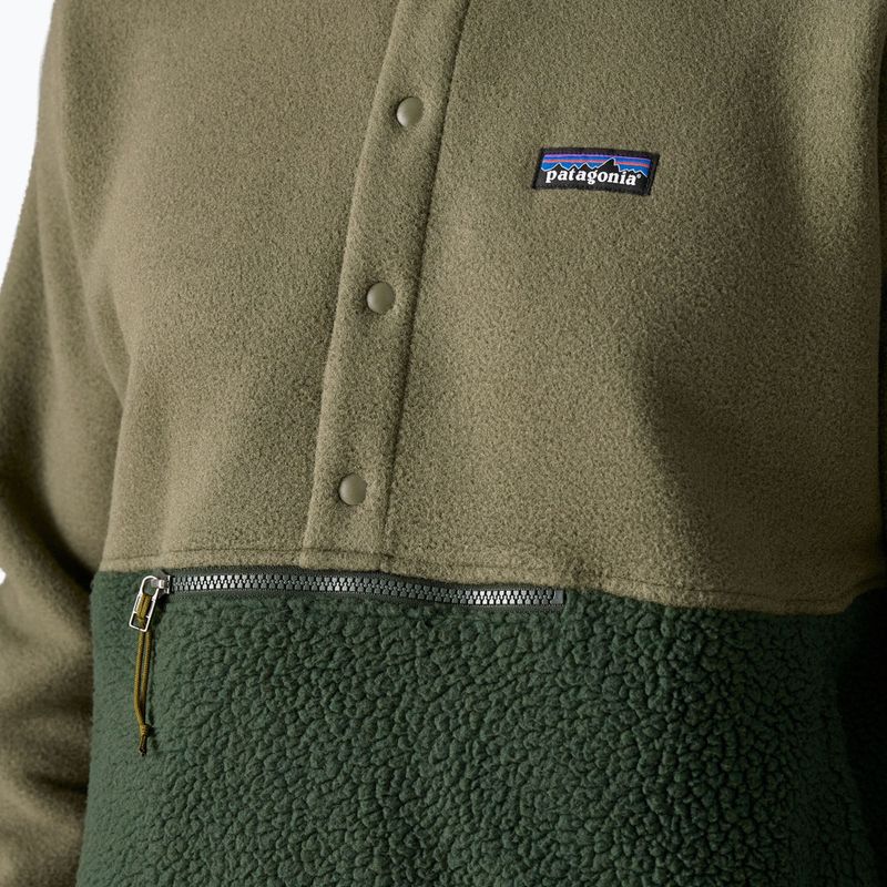 Felpa da uomo Patagonia Retro Pile 1 / 2 Snap P / O old growth green trekking 6
