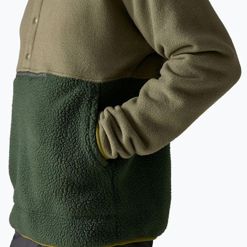 Felpa da uomo Patagonia Retro Pile 1 / 2 Snap P / O old growth green trekking 7