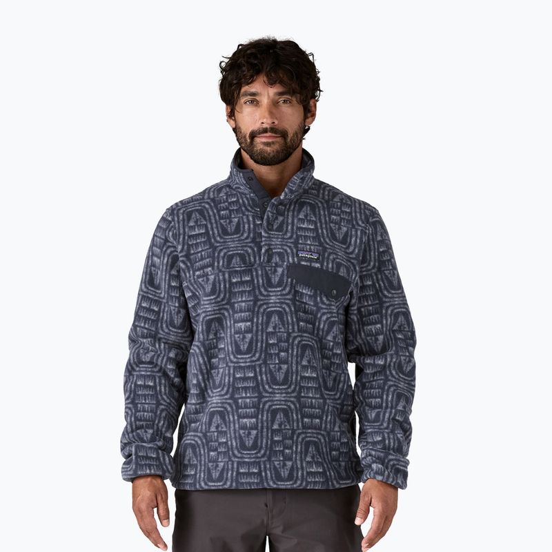 Felpa da trekking Patagonia da uomo LW Synch Snap-T P / O flow: blu scuro