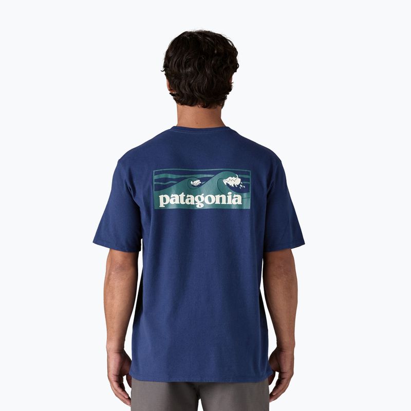 T-shirt Patagonia Boardshort Logo Pocket Uomo Responsibili clement blue 2