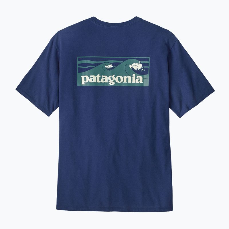 T-shirt Patagonia Boardshort Logo Pocket Uomo Responsibili clement blue 3