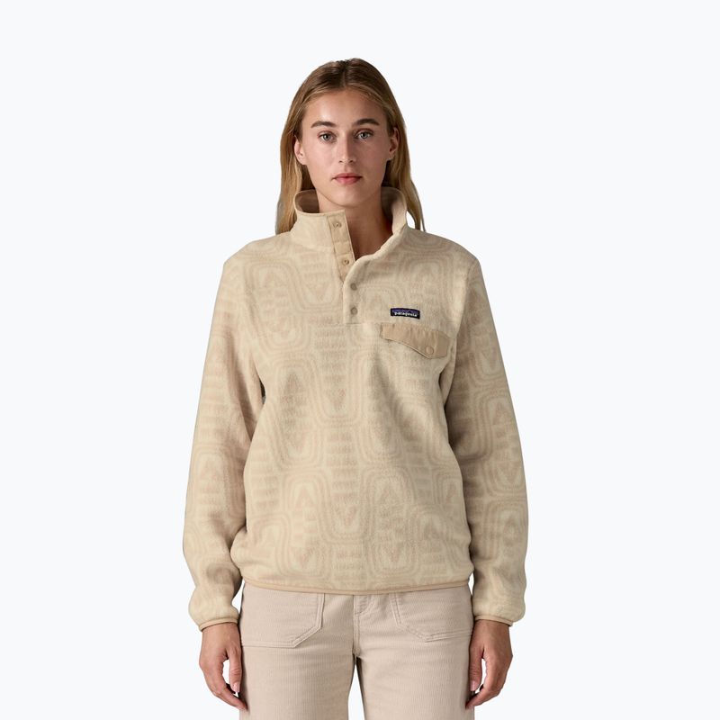 Felpa da trekking Patagonia donna LW Synch Snap-T P / O flow: bianco dyno