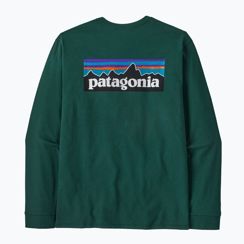 Patagonia P-6 Logo Responsibili Uomo manica lunga verde cascata 2
