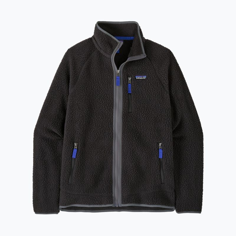Felpa da trekking uomo Patagonia Retro Pile nera con forge grey