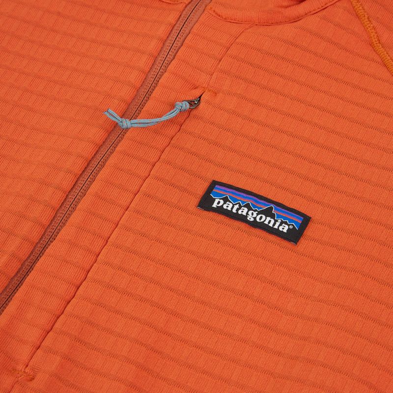 Felpa in pile da uomo Patagonia R1 Hybrid coal orange 3