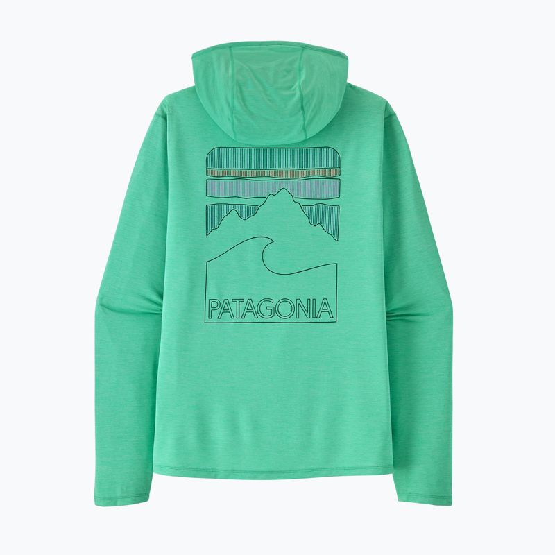 Felpa da donna Patagonia Capilene Cool Sun Hoody aqua stone/early teal x-dye 3