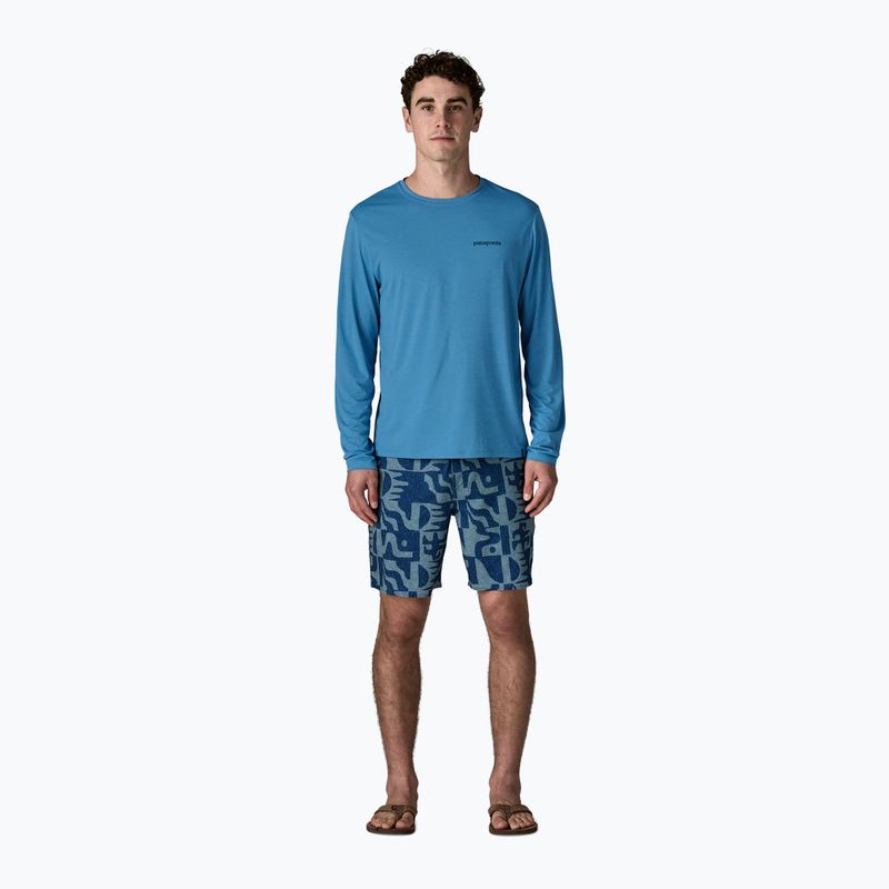 Maglia a maniche lunghe da uomo Patagonia Capilene Cool Daily - Boardshort Logo shore blue/light shore blue x-dye 2