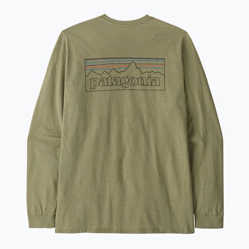 Maglia a maniche lunghe da uomo Patagonia P-6 Logo Responsibili p-6 outline/gumtree green 2
