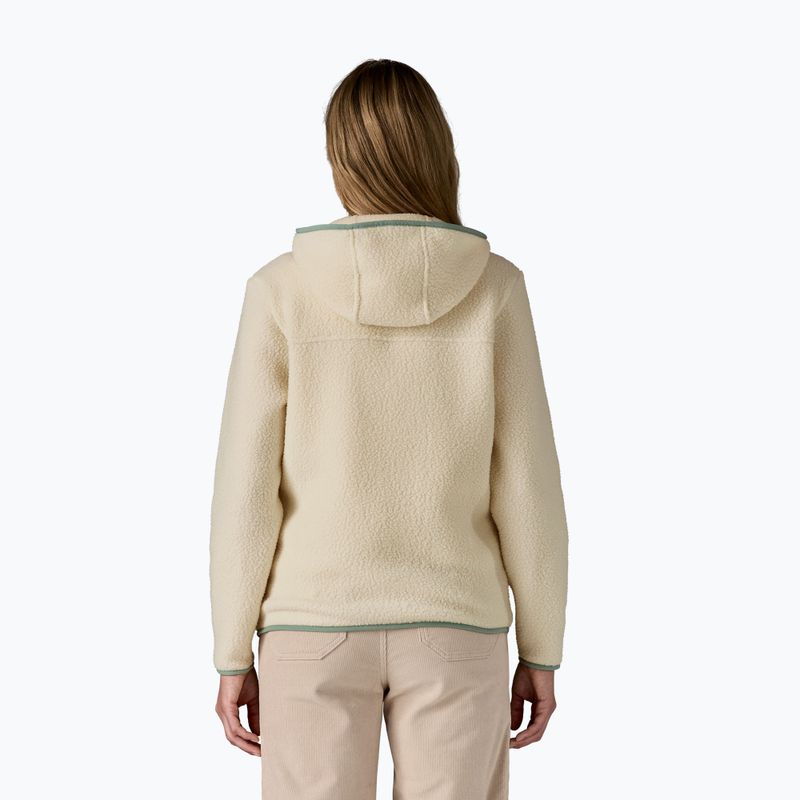 Felpa donna Patagonia Retro Pile Hoody naturale con ellwood green 3