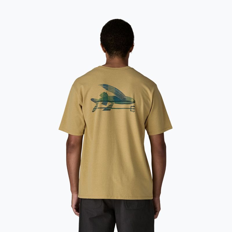 Maglietta da uomo Patagonia Flying Fish Responsibili Tee limestone yellow/heritage fitz 3