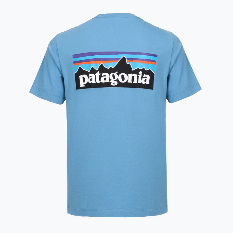 Maglietta da uomo Patagonia P-6 Shore blue logo 2