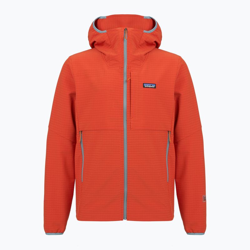 Giacca softshell da uomo Patagonia R1 TechFace Hoody hot ember