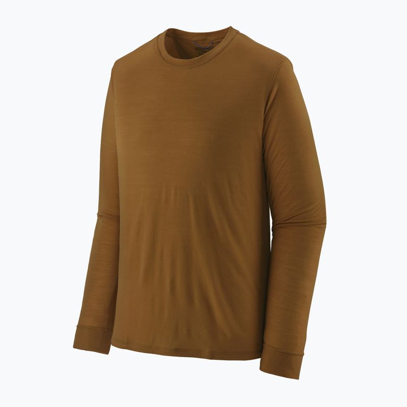 Maglia da trekking a maniche lunghe da uomo Patagonia Cap Cool Merino Blend LS wolf brown