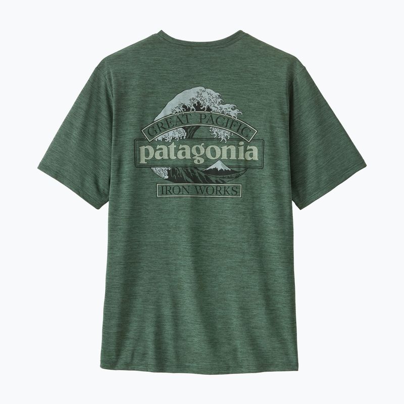 T-shirt da uomo Patagonia Cap Cool Daily Great Waves canopy green - light canopy green x-dye 2