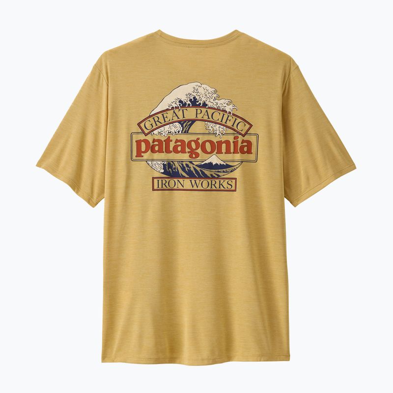 T-shirt da uomo Patagonia Cap Cool Daily Great Waves limestone yellow - light limestone yellow x-dye 2