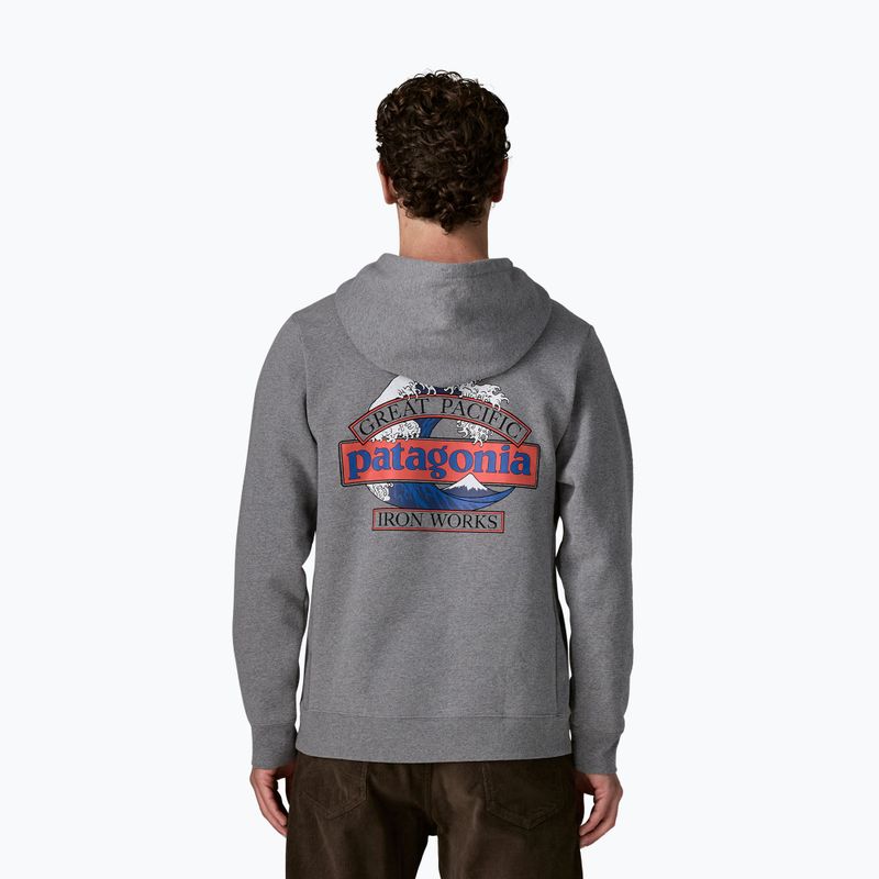 Felpa da uomo Patagonia Great Waves Uprisal Hoody gravel heather 2