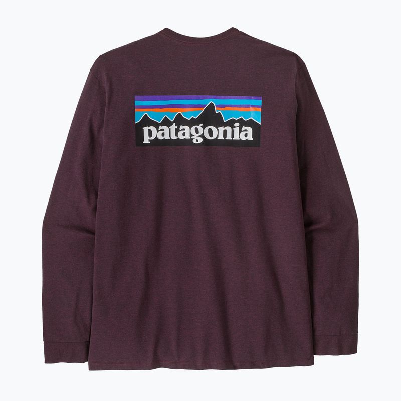 Longsleeve da uomo Patagonia P-6 Logo Responsibili berry fig 2