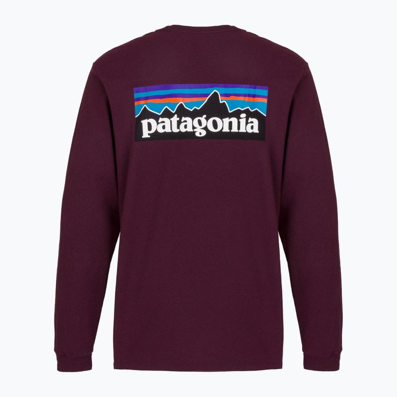 Longsleeve da uomo Patagonia P-6 Logo Responsibili berry fig 2