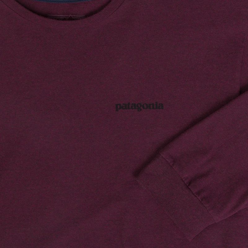Longsleeve da uomo Patagonia P-6 Logo Responsibili berry fig 3