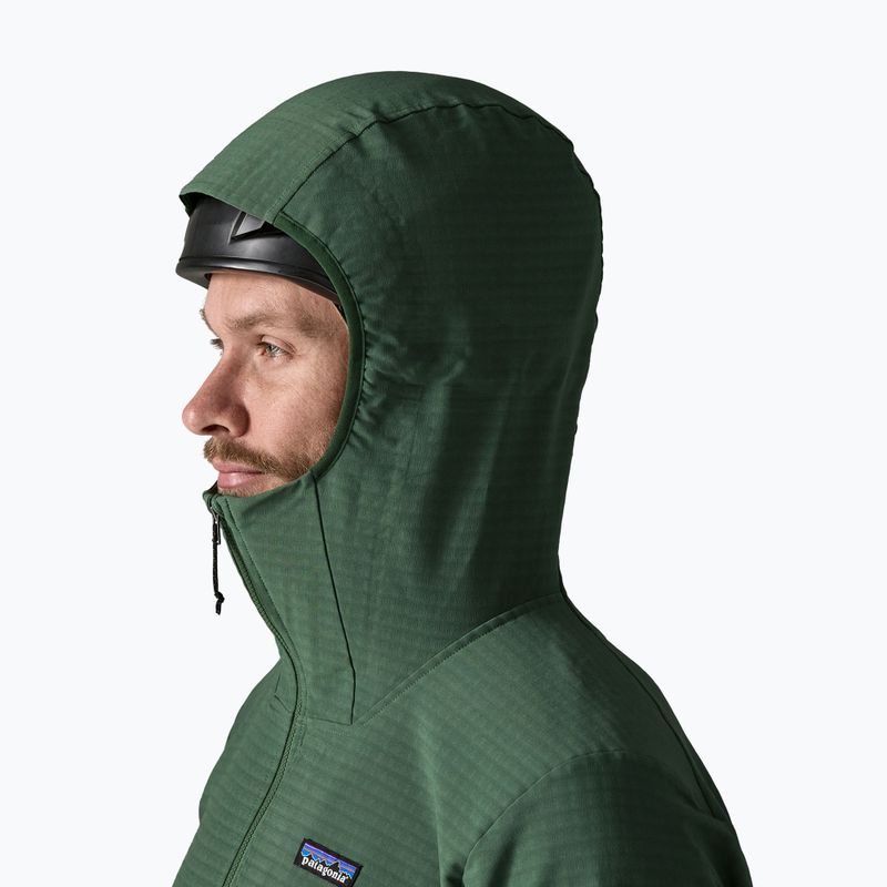 Giacca softshell da uomo Patagonia R1 TechFace Hoody canopy green 4