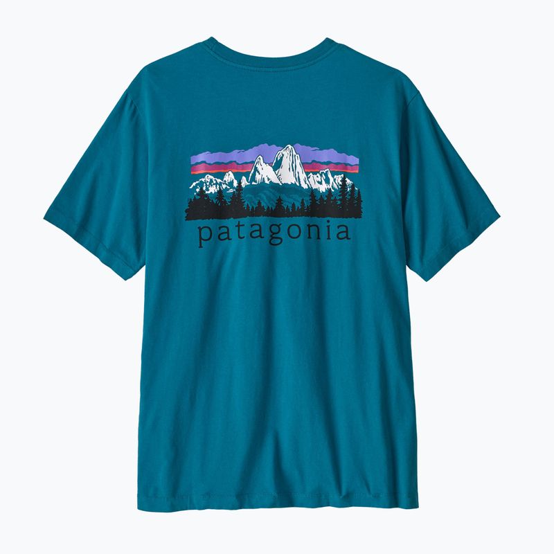 T-shirt da uomo Patagonia Fitz Roy Foothills glacial blue 2