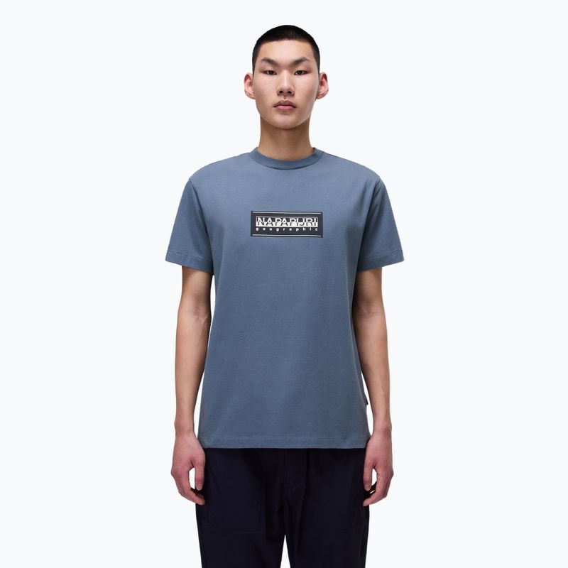 Maglietta Napapijri S-Box Logo uomo stormy weat G1Y