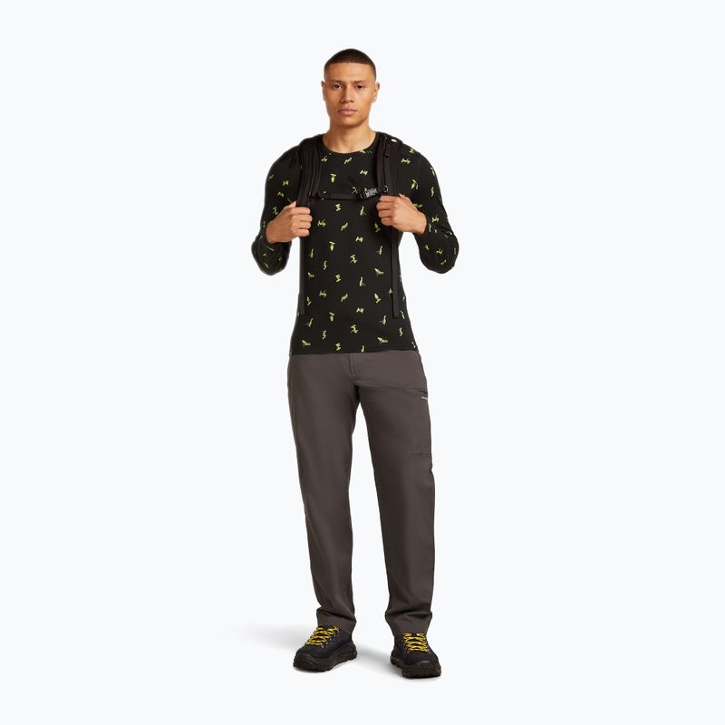 Uomo Icebreaker Merino 200 Oasis Crewe Snow Day manica lunga termica nero/peridot/aop 4