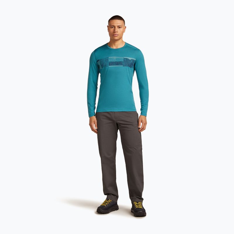Maglia termica da uomo icebreaker Merino 200 Oasis Crewe Elevation Line topaz 2