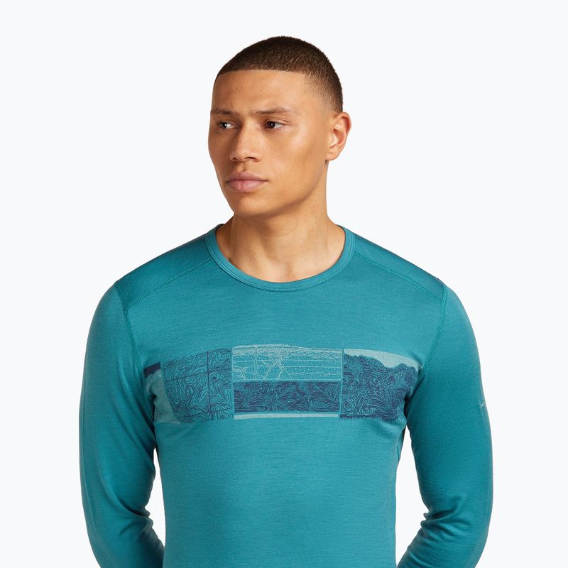 Uomo Icebreaker Merino 200 Oasis Crewe Elevation Line topaz thermal longsleeve 5