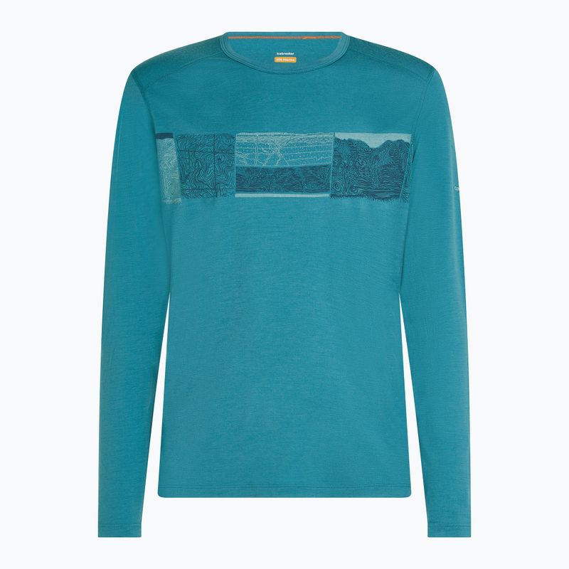 Uomo Icebreaker Merino 200 Oasis Crewe Elevation Line topaz thermal longsleeve 7