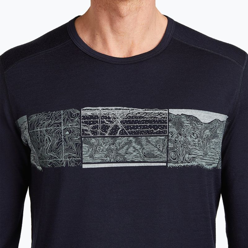 Maglia termica da uomo icebreaker Merino 200 Oasis Crewe Elevation Line midnight navy 5