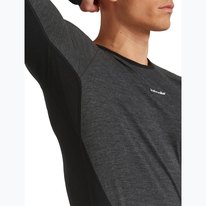 Maglia termica a manica lunga da uomo Icebreaker Merino 200 Oasis+ LS Crewe 0JI nero/jet melange/non tinto/cb 4