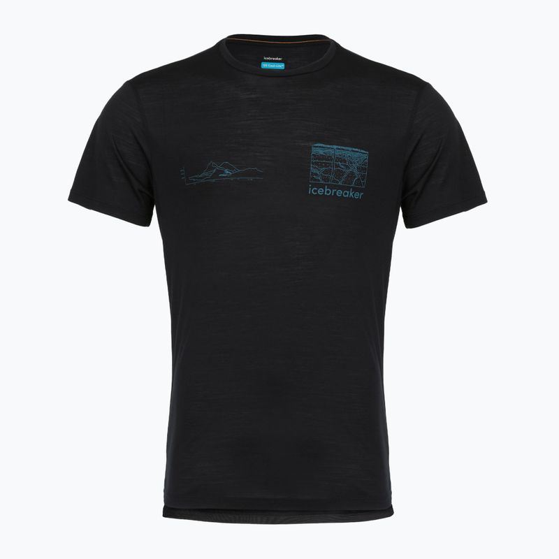Maglietta da uomo icebreaker Merino Blend 125 Cool-Lite Sphere Trail nera