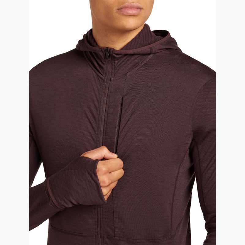 Felpa Icebreaker Merino 200 RealFleece Descender Zip Hoodie java trekking da uomo 7
