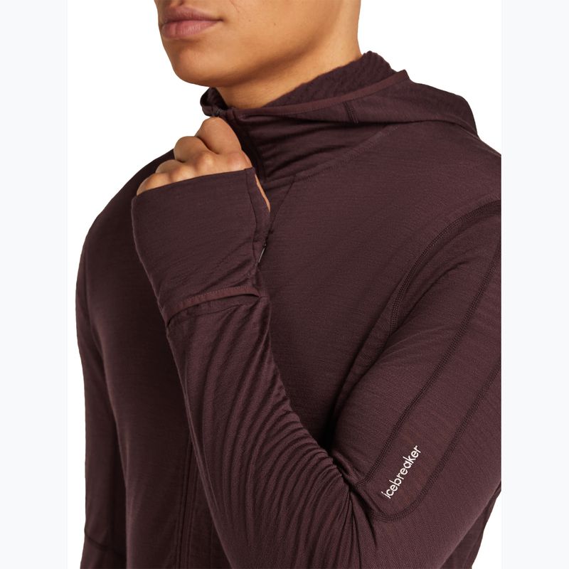 Felpa Icebreaker Merino 200 RealFleece Descender Zip Hoodie java trekking da uomo 8