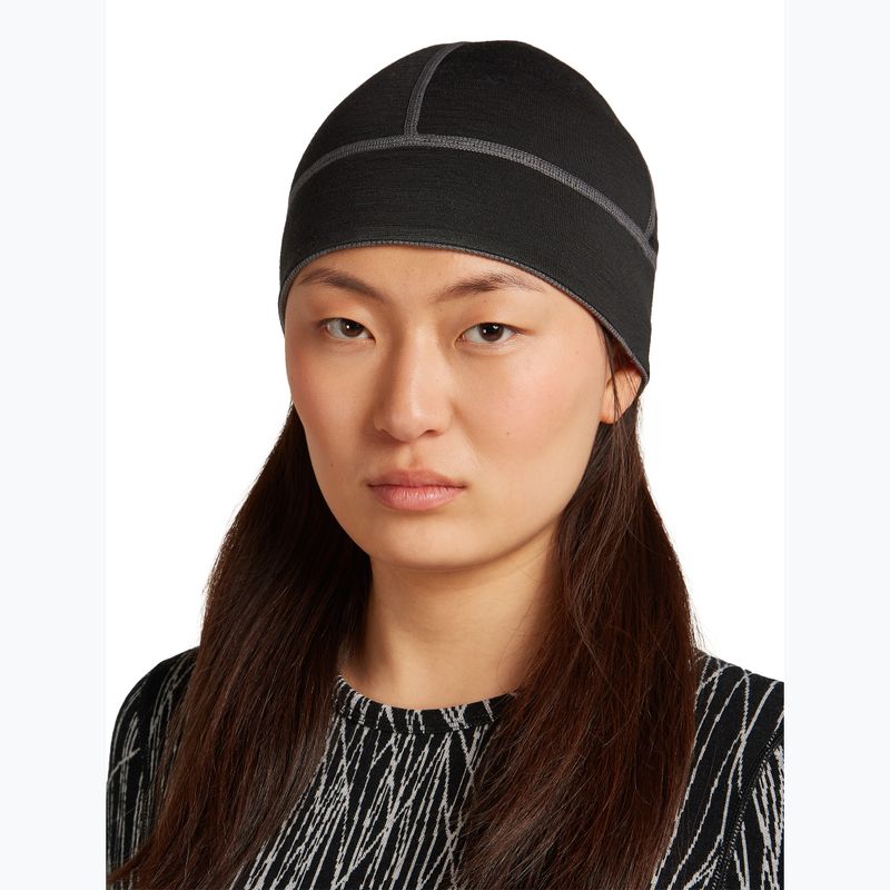 Cappello invernale icebreaker Merino 260 Waffle Reversible Beanie obsidian/black 4