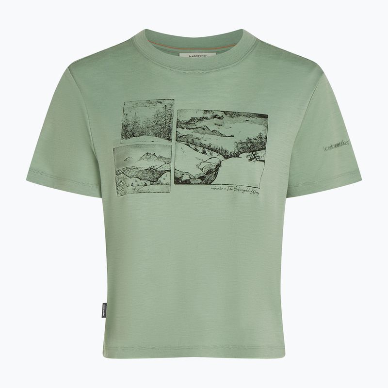 Maglietta da donna icebreaker Merino 150 Tech Lite Crop The Climb seaglass 7