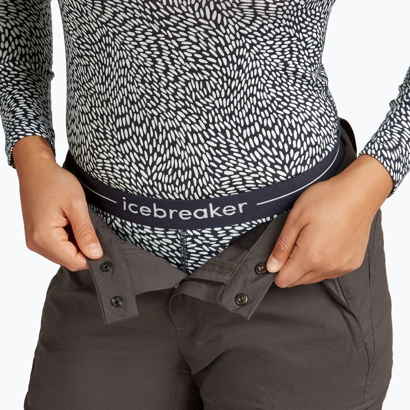 Pantaloni termici da donna icebreaker Merino 200 Oasis Flock Forms AOP midnight navy/snow 4