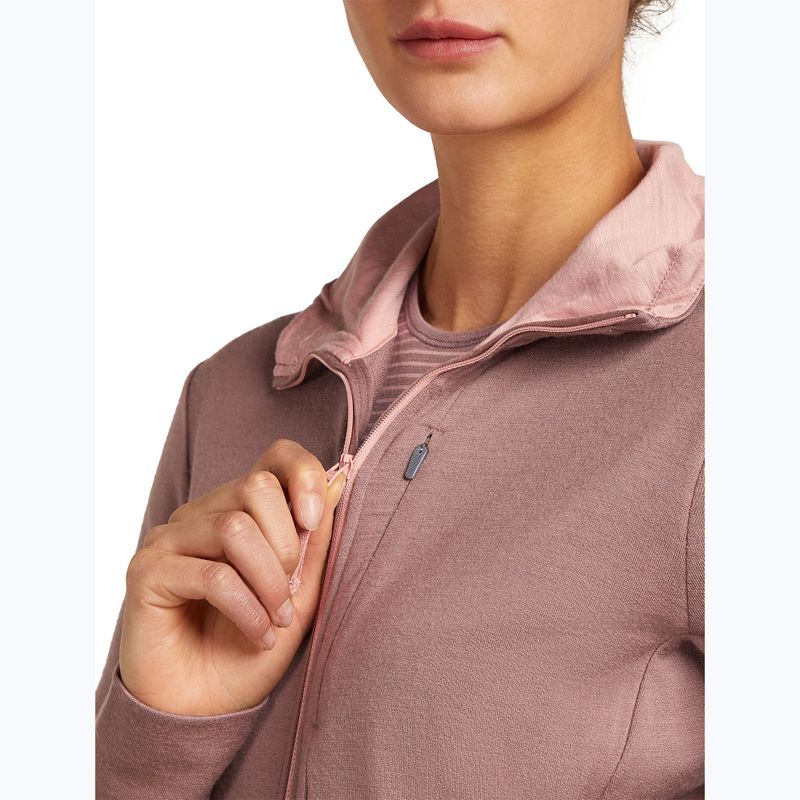 Icebreaker donna Merino 260 Quantum IV Zip Felpa con cappuccio summit/blush 7